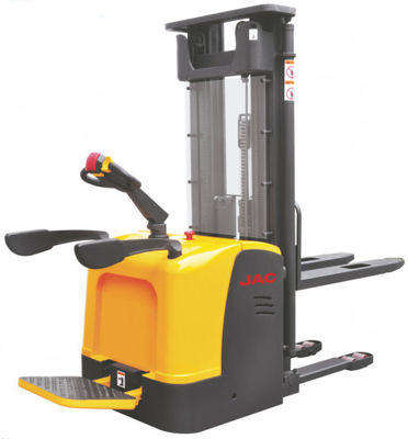 Small Tonnage Powered Pallet Stacker , Ride On Electric Stacker Forklift